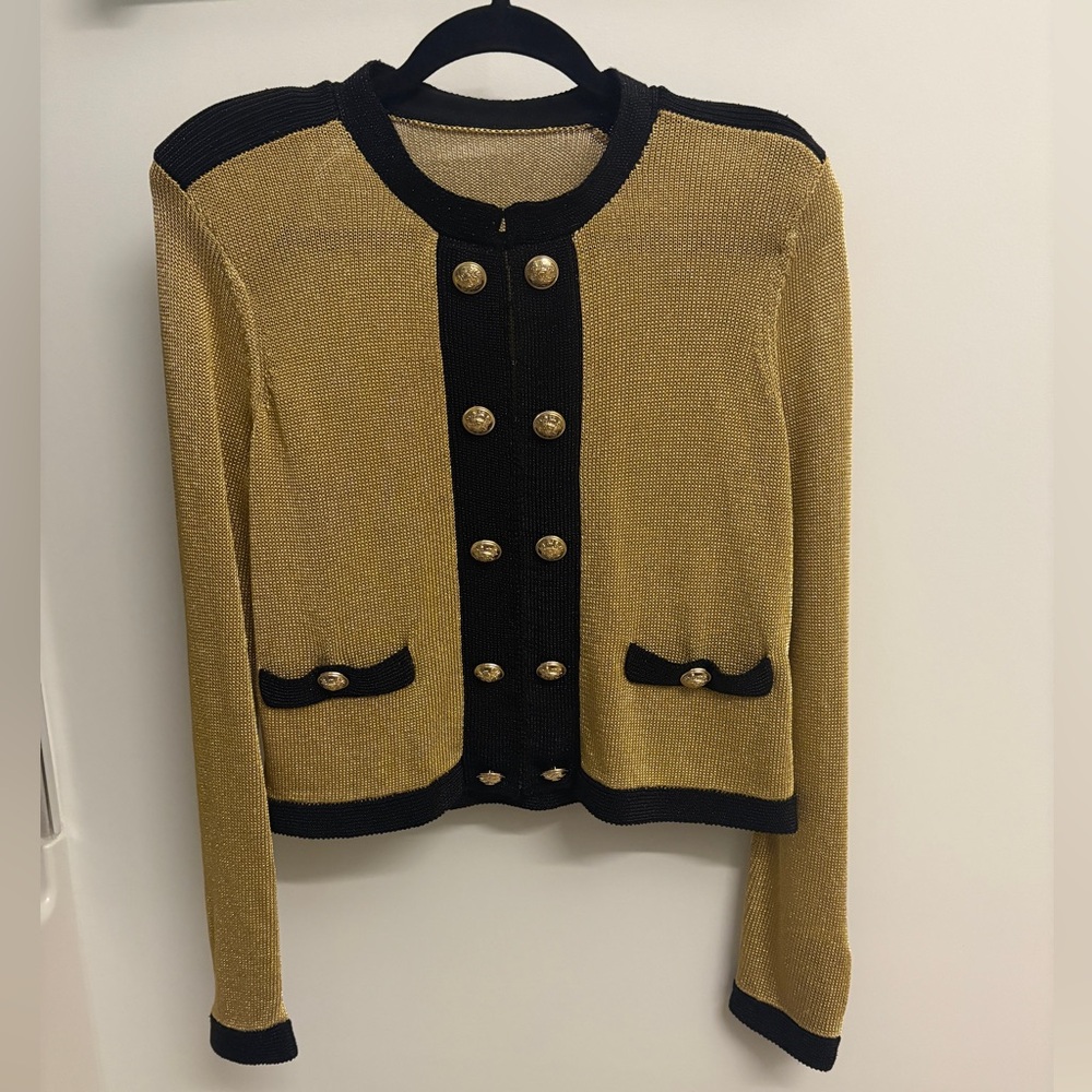 Gold & black cardigan/jacket in S